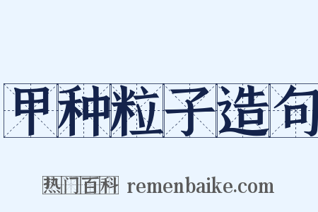 甲种粒子造句是什么意思的图片